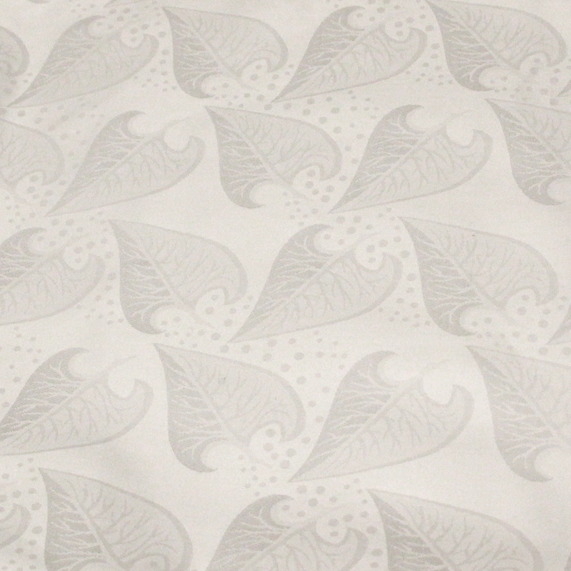 Popeline jacquard 100% coton - Feuille blanc optique