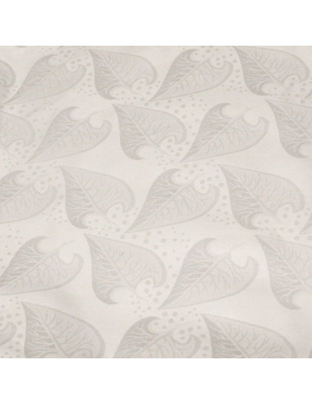 Popeline jacquard 100% coton - Feuille blanc optique
