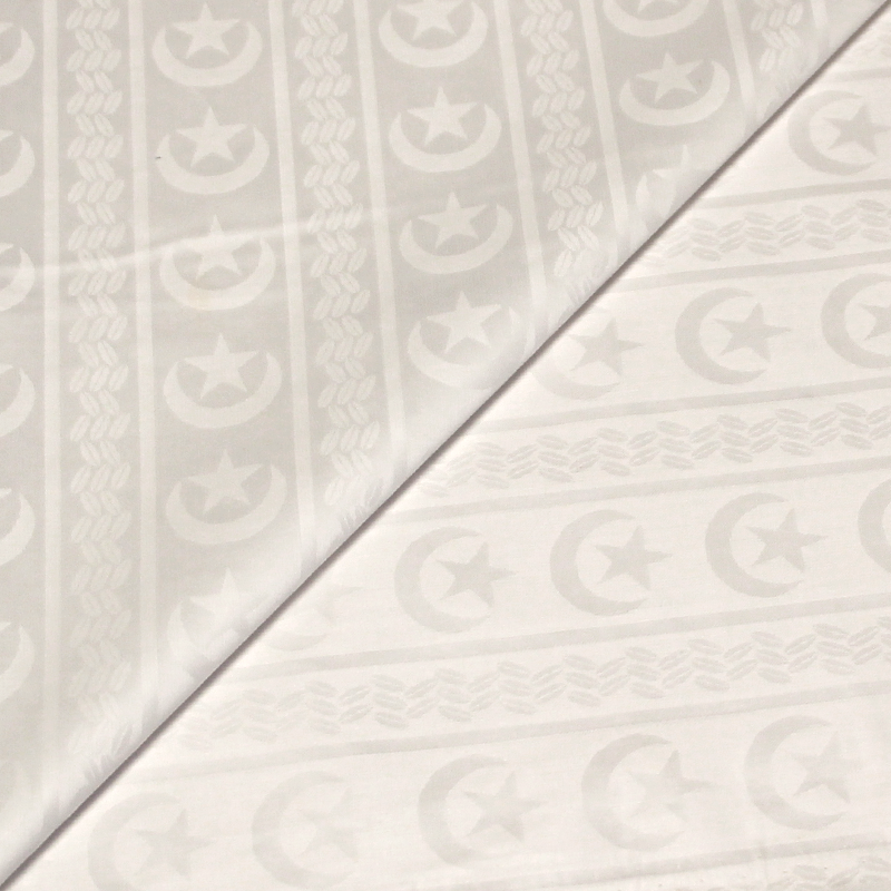 Popeline jacquard 100% coton - Croissant de lune & étoile