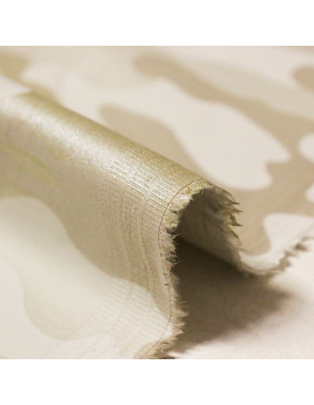 Gabardine coton & élasthanne - Militaire beige brillant