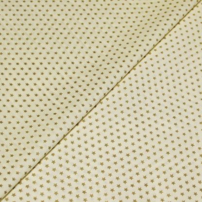 Popeline 100% coton - Étoile dorée fond jaune