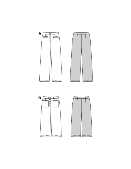 Patron Burda 5735 - Pantalon évasé en deux longueurs