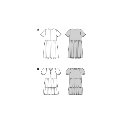 Patron Burda 9212 - Robe pour fillettes avec variations charmantes 2