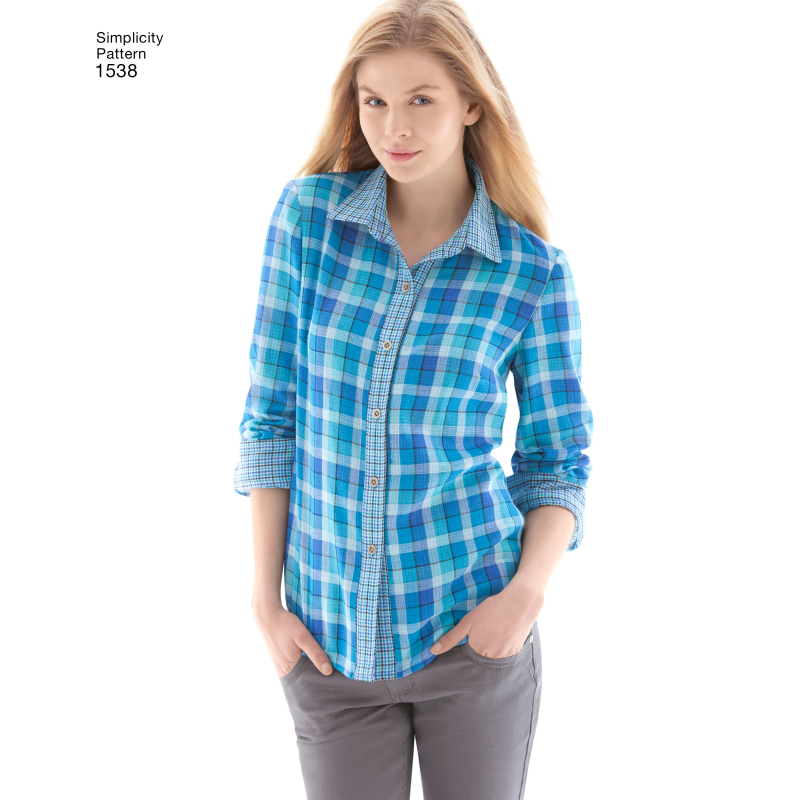 Patron Simplicity 1538.H5 (34-42) - Chemise boutonnée pour femmes