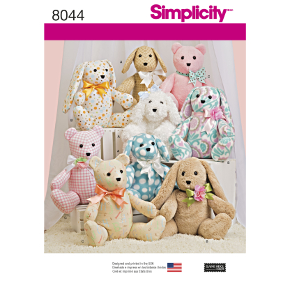 ​Patron Simplicity 8044 - Peluches en deux pièces​