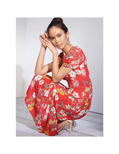 Patron Simplicity 8875.R5 (42-50) - Robe féminine avec encolure en V et volants