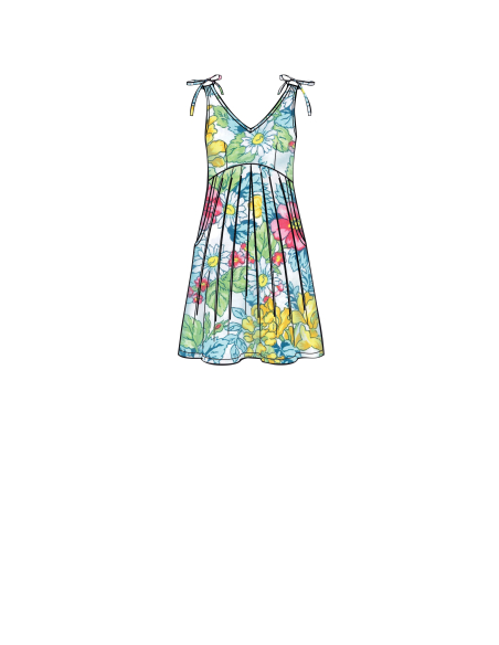 Patron Simplicity 8910.H5 (34-42) - Robe à encolure en V et taille empire