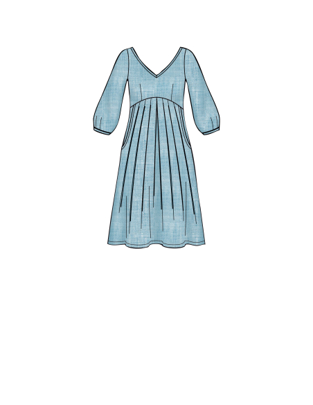 Patron Simplicity 8910.R5 (42-50) - Robe à encolure en V et taille empire