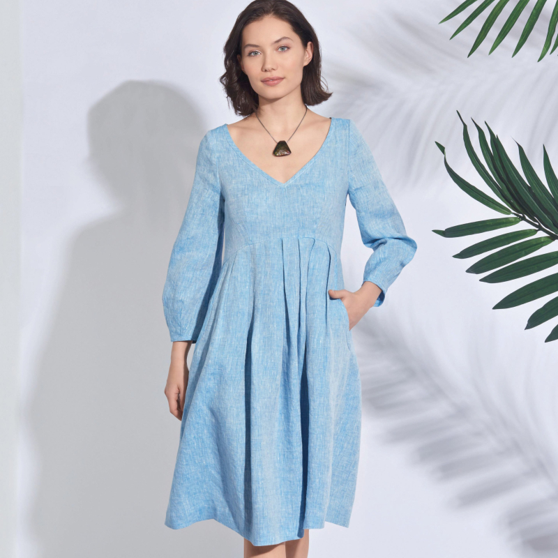 Patron Simplicity 8910.R5 (42-50) - Robe à encolure en V et taille empire