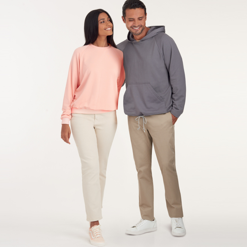 Patron Simplicity 9240.A (40-58) - Sweat-shirt unisexe à manches raglan