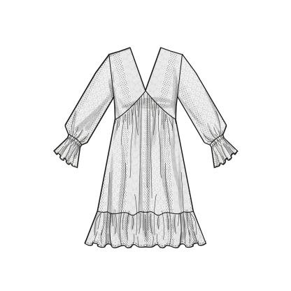 Patron Simplicity 9702.Y5 (46-54) - Robe à encolure en V et taille empire 2