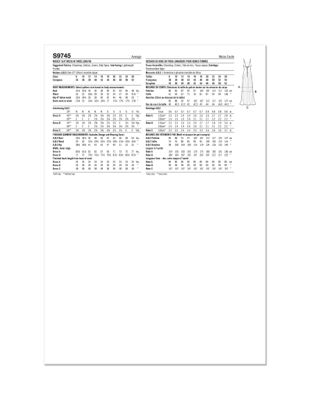 Patron Simplicity 9745.K5 (36-44) - Robe nuisette en trois longueurs