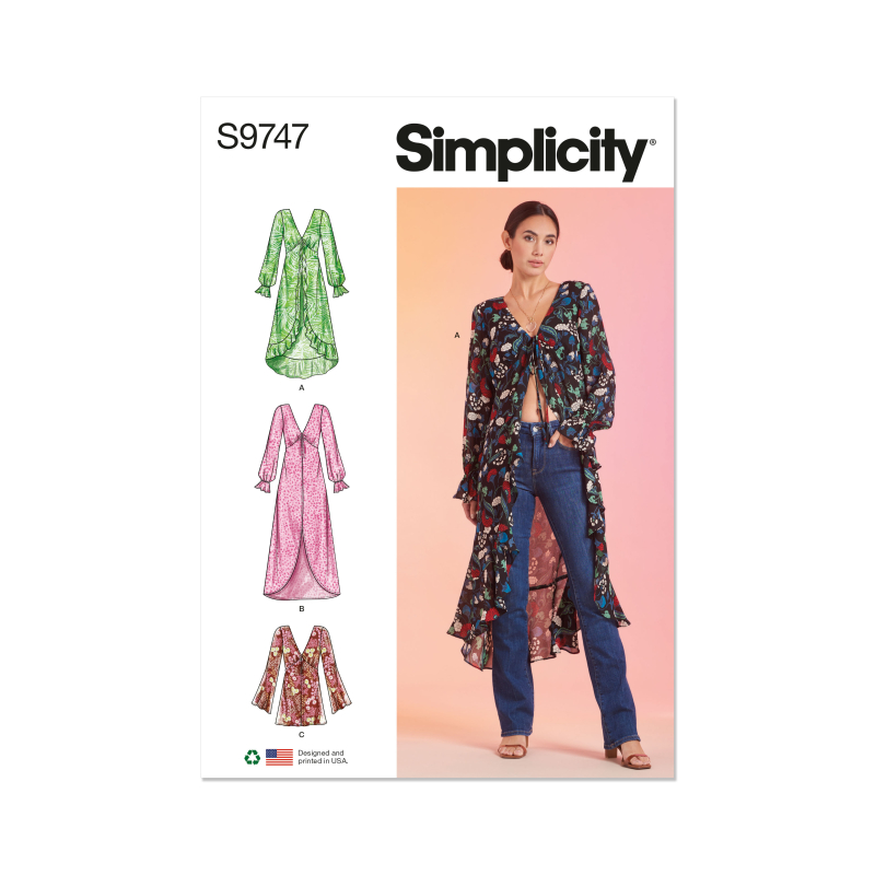 Patron Simplicity 9747.K5 (36-44) - Dusters pour femmes en trois longueurs