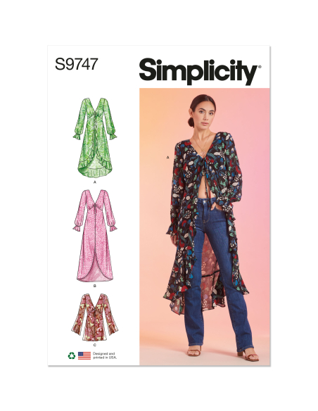 Patron Simplicity 9747.K5 (36-44) - Dusters pour femmes en trois longueurs
