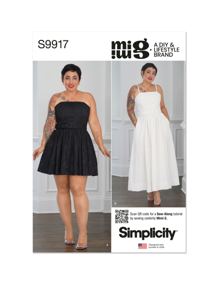 Patron Simplicity 9917.Y5 (46-54) - Robe à jupe ample et ceinture par Mimi G Style