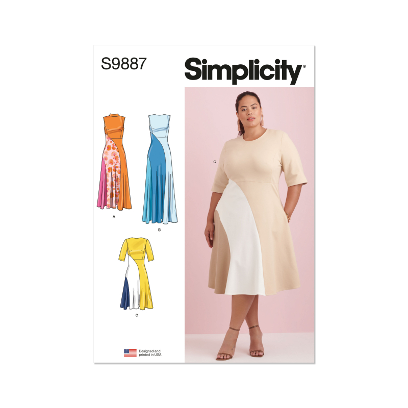 Patron Simplicity 9887.W3 (58-66) - Robe ajustée avec variations de longueur