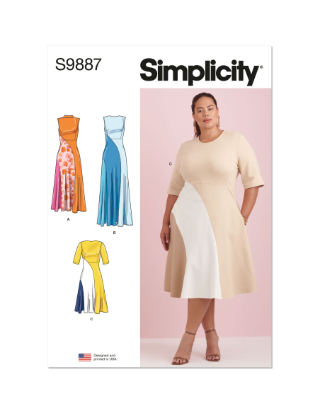 Patron Simplicity 9887.W3 (58-66) - Robe ajustée avec variations de longueur