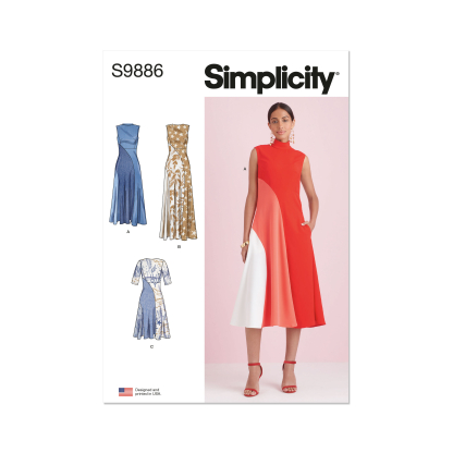 Patron Simplicity 9886.P5 (40-48) - Robe ajustée avec variations de longueur