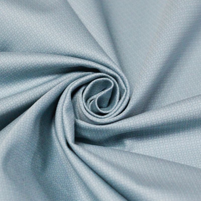 Gabardine coton & élasthanne - Bleu losanges