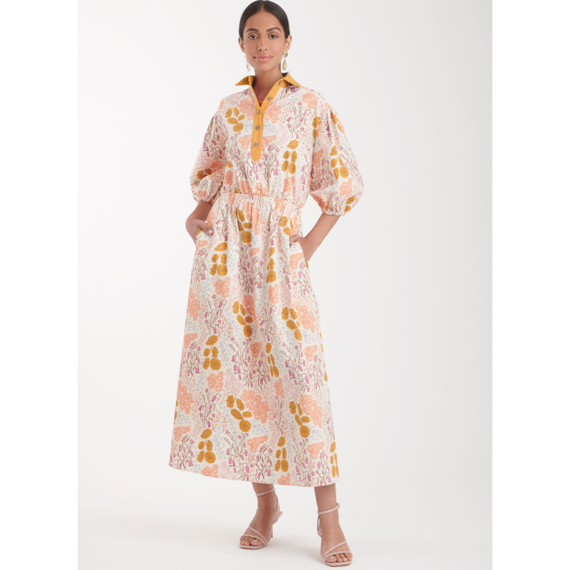 Patron Simplicity 9888.H5 (34-42) - Robe-chemise décontractée à taille élastique