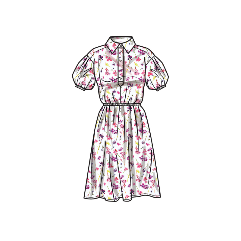Patron Simplicity 9888.H5 (34-42) - Robe-chemise décontractée à taille élastique