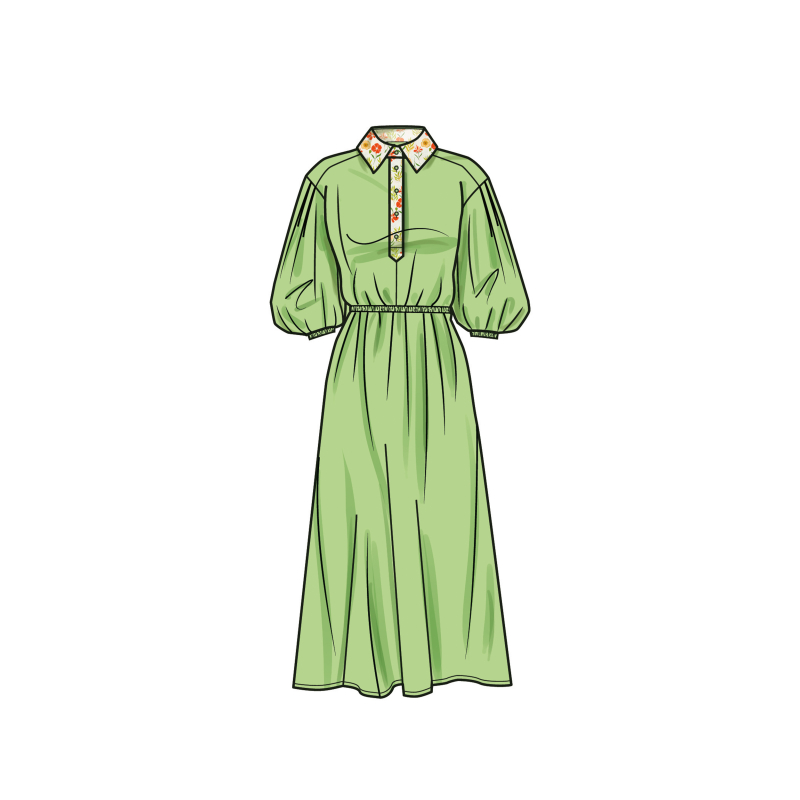 Patron Simplicity 9888.H5 (34-42) - Robe-chemise décontractée à taille élastique