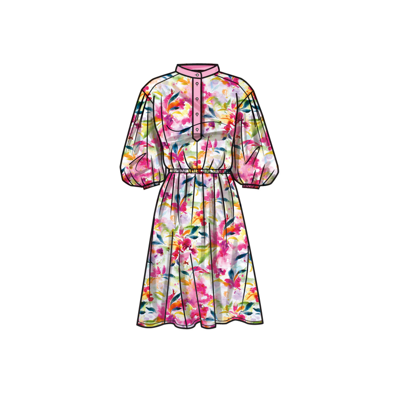 Patron Simplicity 9888.R5 (42-50) - Robe-chemise décontractée à taille élastique