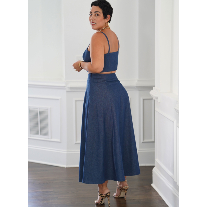Patron Simplicity 9894.AA (38-46) - Ensemble corset court et jupe en deux longueurs 2