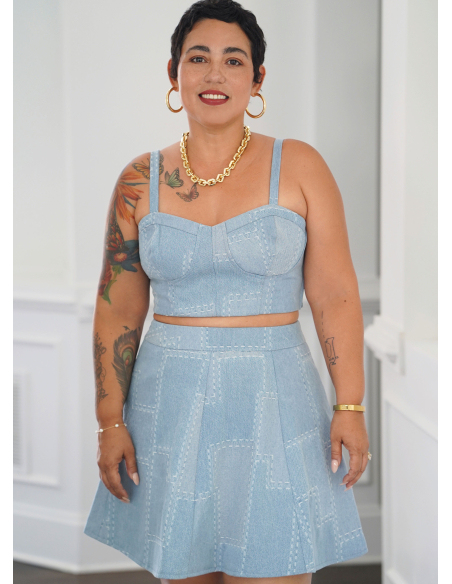 Patron Simplicity 9894.BB (48-56) - Ensemble corset court et jupe en deux longueurs