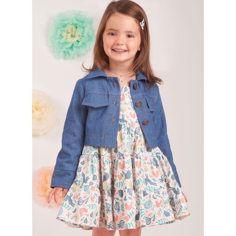 Patron Simplicity 9899.A - Veste en jean et robes à volants pour tout-petits