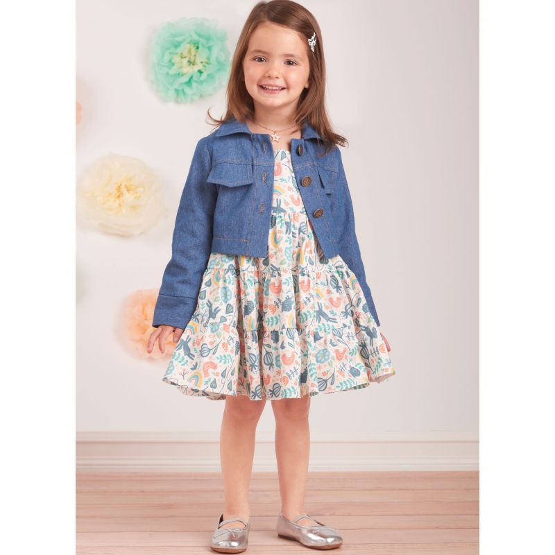 Patron Simplicity 9899.A - Veste en jean et robes à volants pour tout-petits