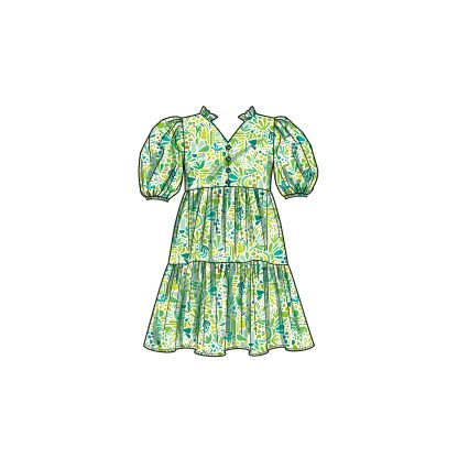 Patron Simplicity 9900.K5 (7-14) - Robe à étages pour enfants avec variations de manches et de longueur 2