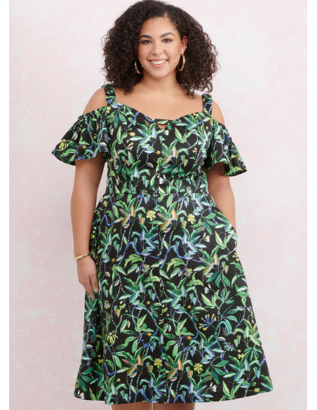 Patron Simplicity 9919.W2 (48-56) - Robe à encolure cœur avec variations de manches et de longueur