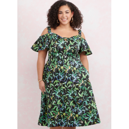 Patron Simplicity 9919.W3 (58-66) - Robe à encolure cœur avec variations de manches et de longueur 2