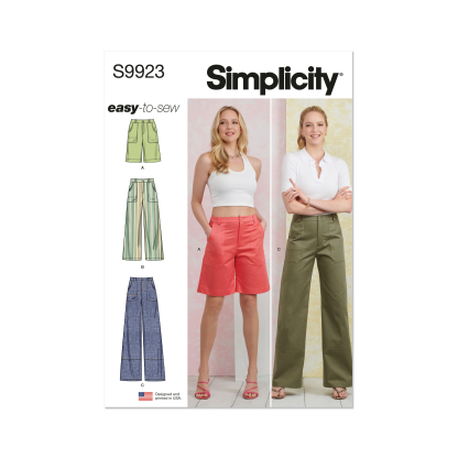 Patron Simplicity 9923.K5 (36-44) - Pantalon et short pour femme avec poches et fermeture éclair