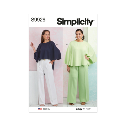 Patron Simplicity 9926.BB (48-56) - Haut ample à manches longues et pantalon large