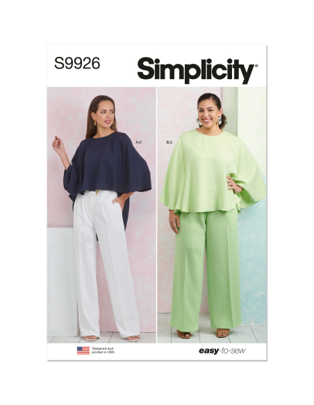 Patron Simplicity 9926.BB (48-56) - Haut ample à manches longues et pantalon large