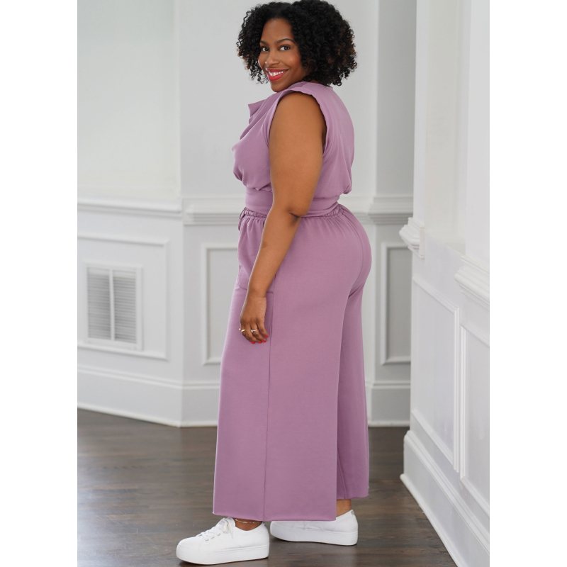 Patron Simplicity 9929.AA (32-50) -  Ensemble détente avec top drapé et pantalon large