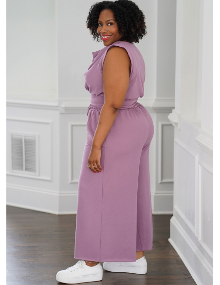 Patron Simplicity 9929.AA (32-50) -  Ensemble détente avec top drapé et pantalon large