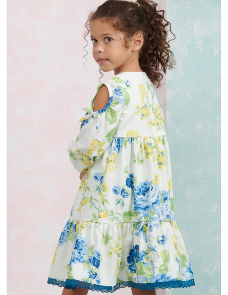 Patron Simplicity 9933.HH (3-6) -  Robe à étages pour enfants et jeunes filles avec variations de manches