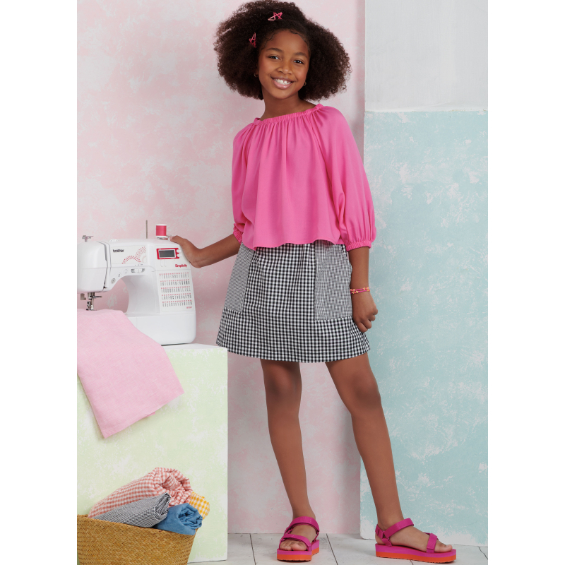Patron Simplicity 9934.A (7-14) - Ensembles de hauts et jupes
