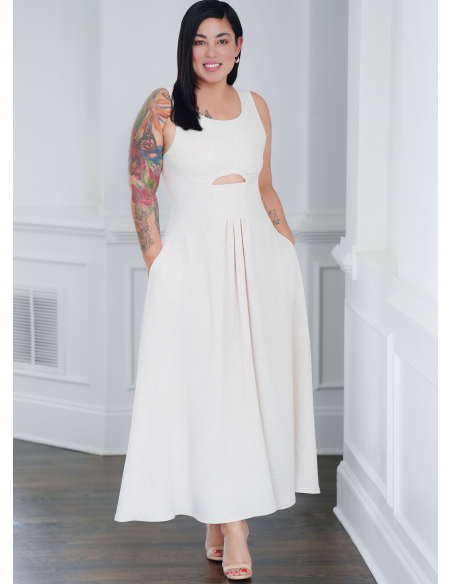 Patron Simplicity 9946.K5 (36-44) - Robe à encolure profonde ou dégagée avec découpes modernes