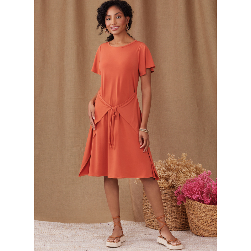 Patron Simplicity 9947.D5 (32-40) - Robe portefeuille en maille avec variations de manches et de longueur