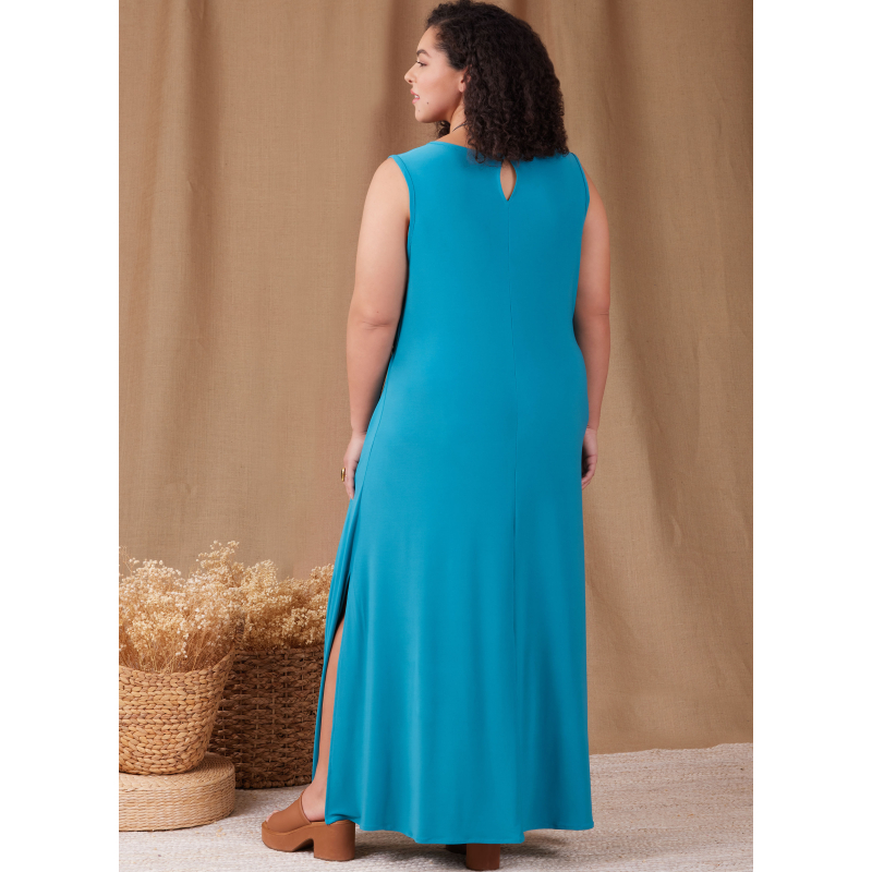 Patron Simplicity 9948.W2 (48-46) - Robe portefeuille en maille avec variations de manches et de longueur