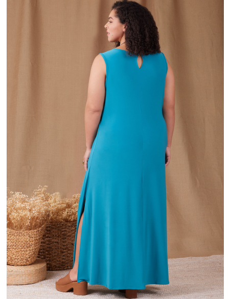 Patron Simplicity 9948.W2 (48-46) - Robe portefeuille en maille avec variations de manches et de longueur