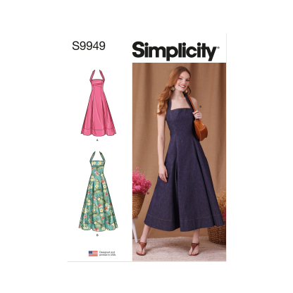 Patron Simplicity 9949.H5 (34-42) - Robe évasée à large encolure américaine
