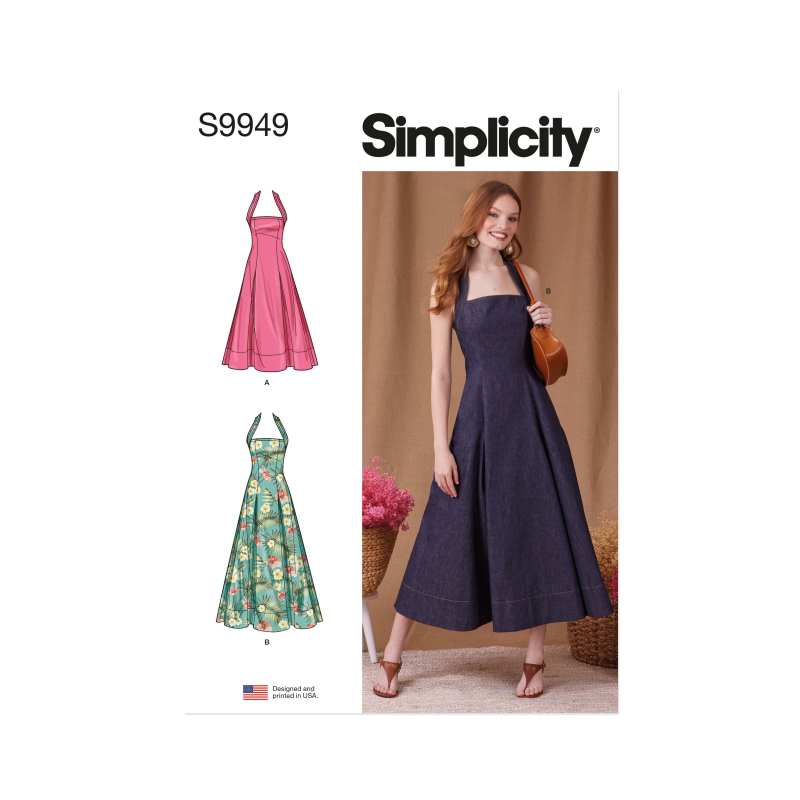 Patron Simplicity 9949.H5 (34-42) - Robe évasée à large encolure américaine