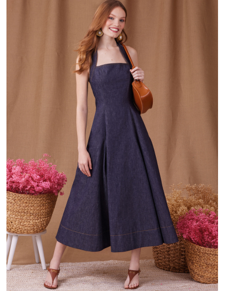 Patron Simplicity 9949.H5 (34-42) - Robe évasée à large encolure américaine