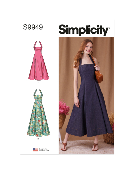 Patron Simplicity 9949.U5 (44-52) - Robe évasée à large encolure américaine