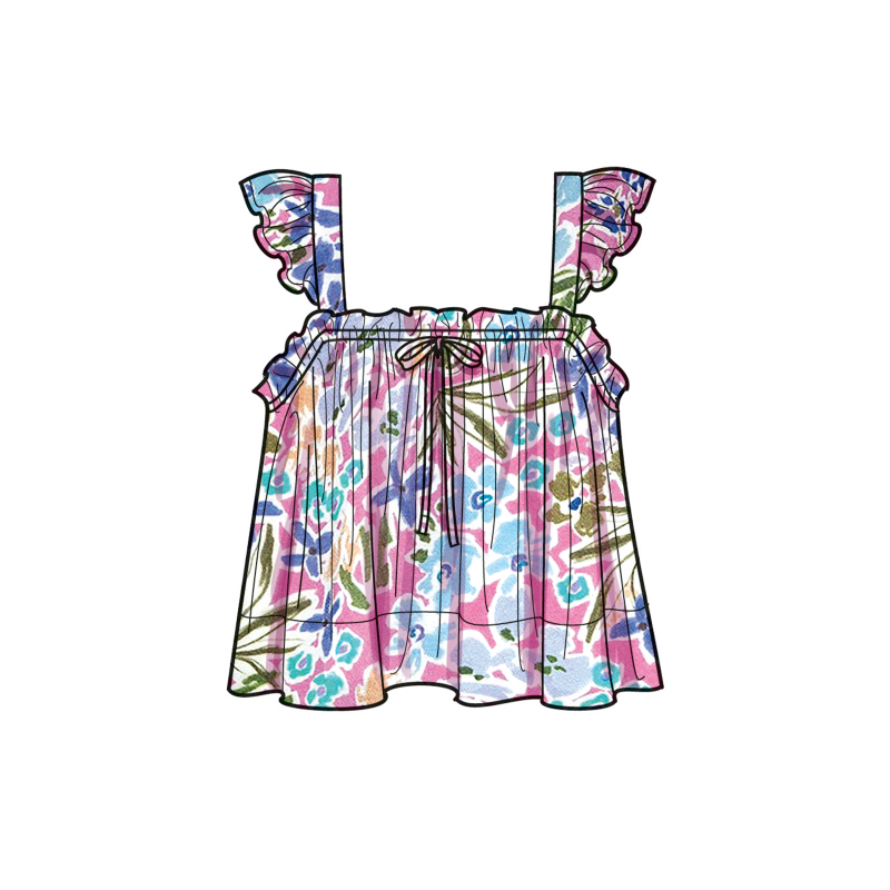 Patron Simplicity 9953.R5 (42-50) - Hauts pour femmes avec encolure élastiquée et options de volants